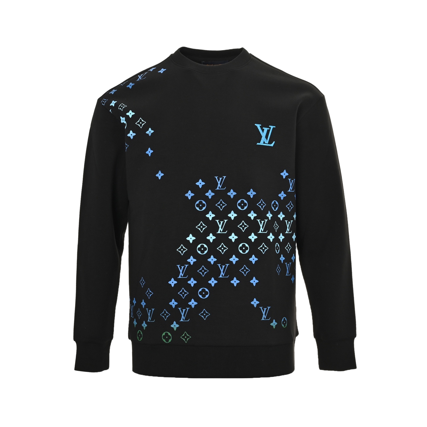 Louis Vuitton/路易威登 刺绣字母渐变老花印花太空棉卫衣