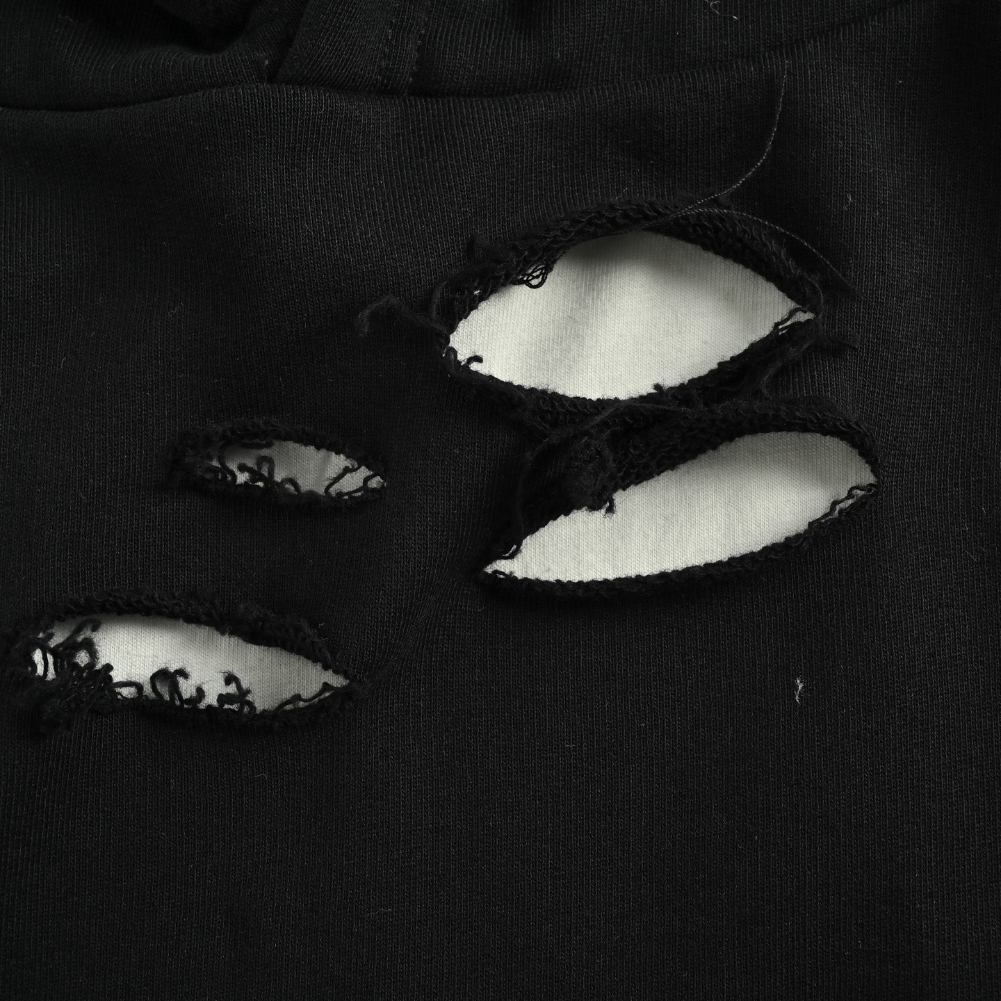 Balenciaga/巴黎世家 爆裂字母印花双层破洞连帽卫衣