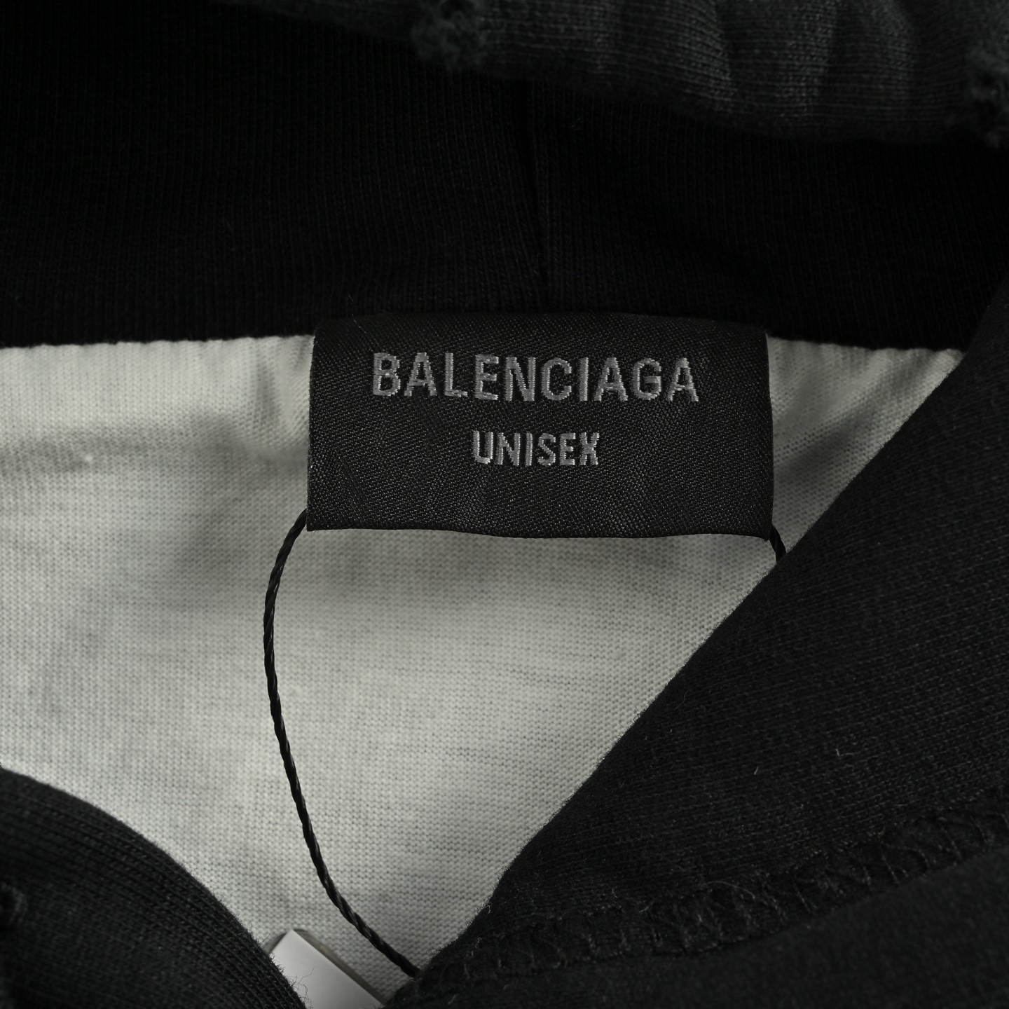 Balenciaga/巴黎世家 爆裂字母印花双层破洞连帽卫衣