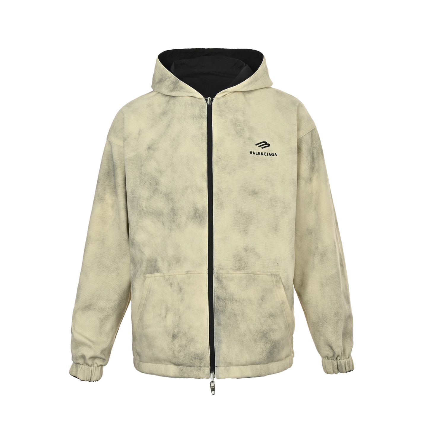 Balenciaga/巴黎世家 拼接刺绣水洗双面皮夹克