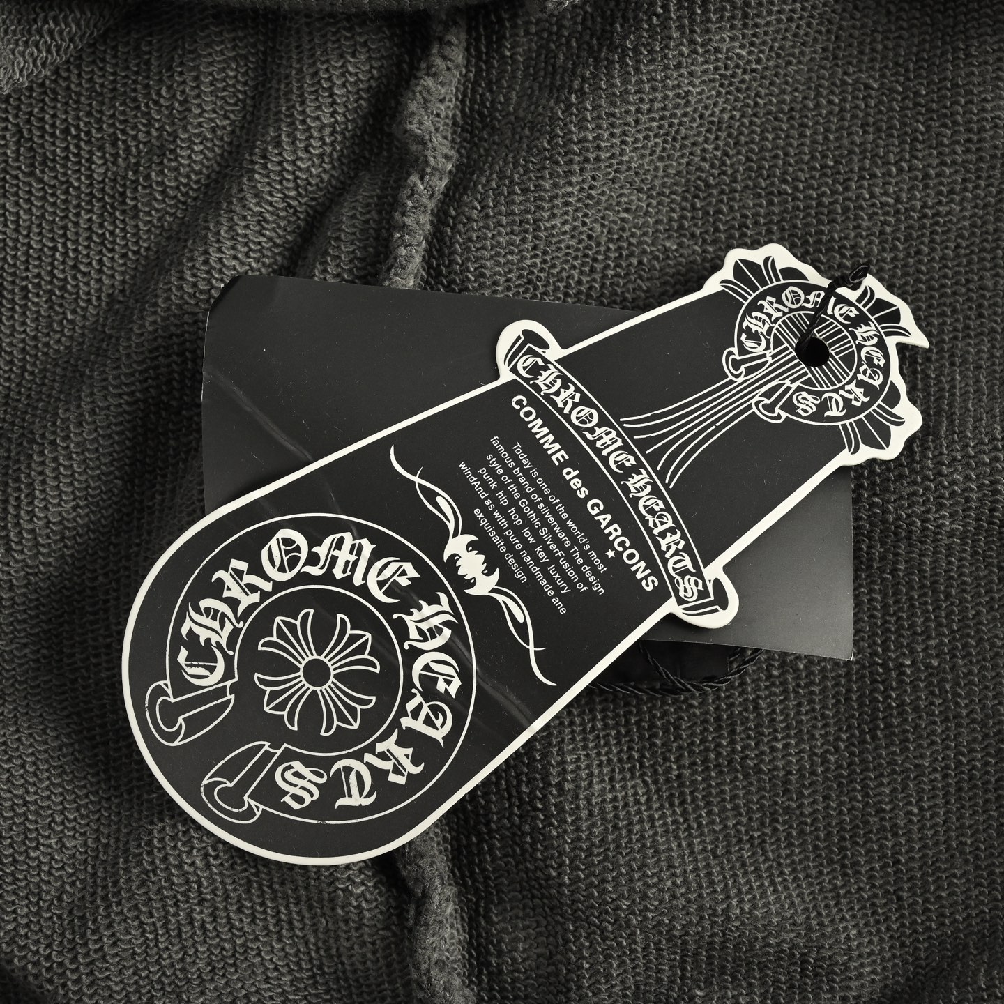 Chrome Hearts/克罗心 25Fw 贴布十字架水洗做旧连帽卫衣 反底炒灰