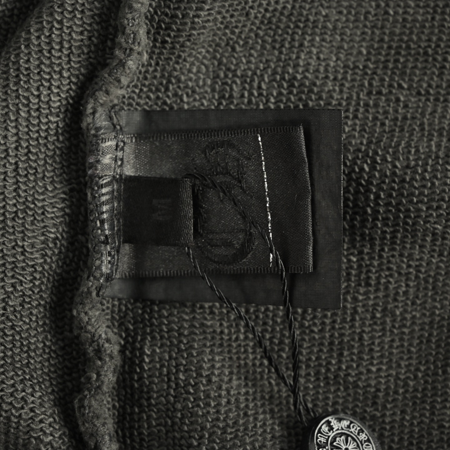 Chrome Hearts/克罗心 25Fw 贴布十字架水洗做旧连帽卫衣 反底炒灰