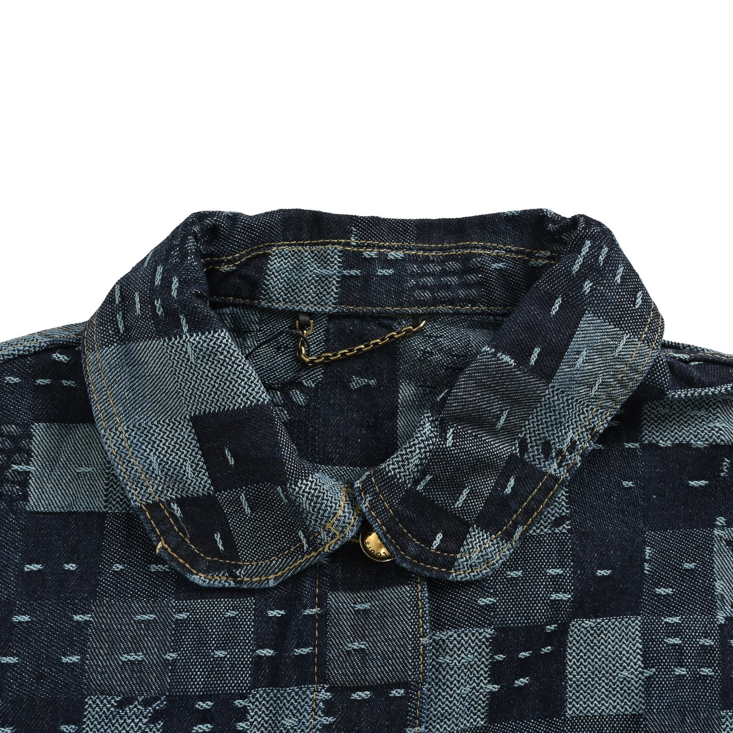 Louis Vuitton &NigoLV联名款补丁马赛克格子套装牛仔外套