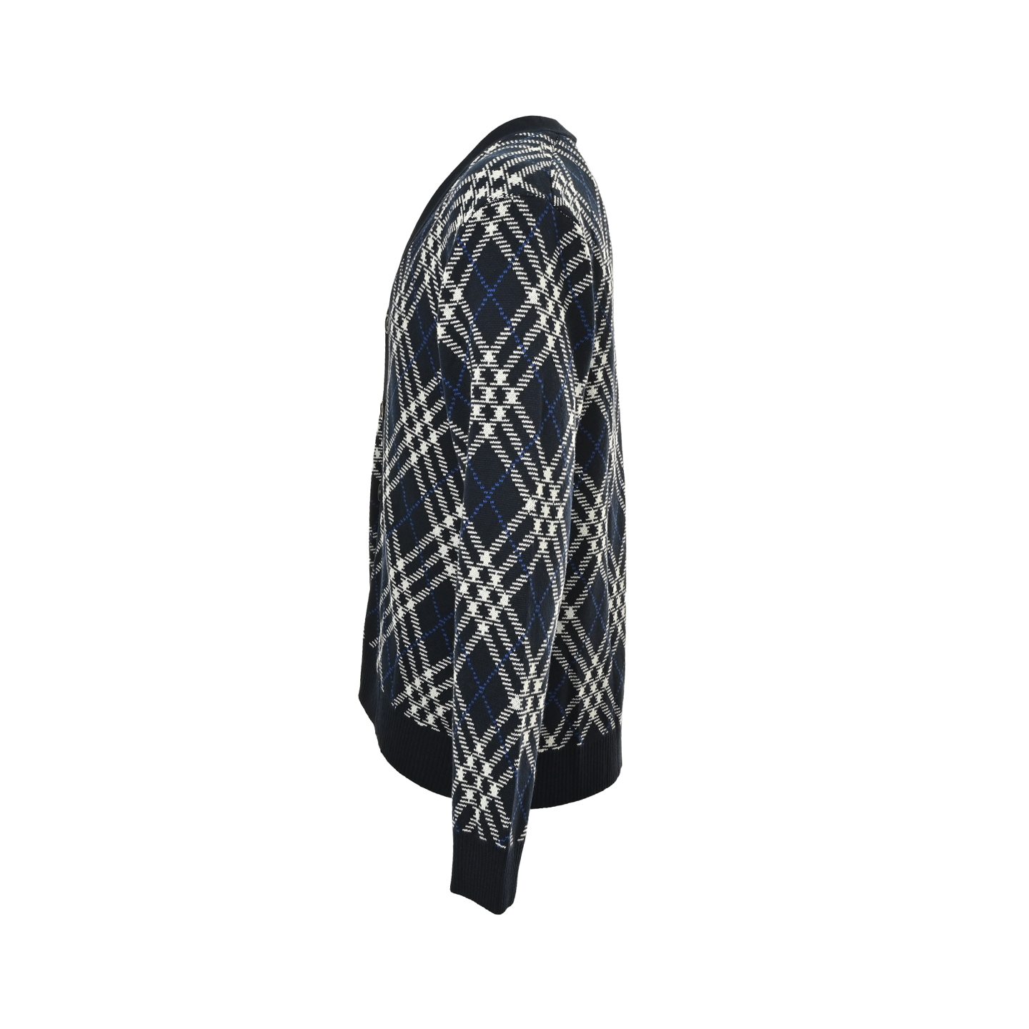 Burberry/巴宝莉 菱形斜格纹针织开衫毛衣