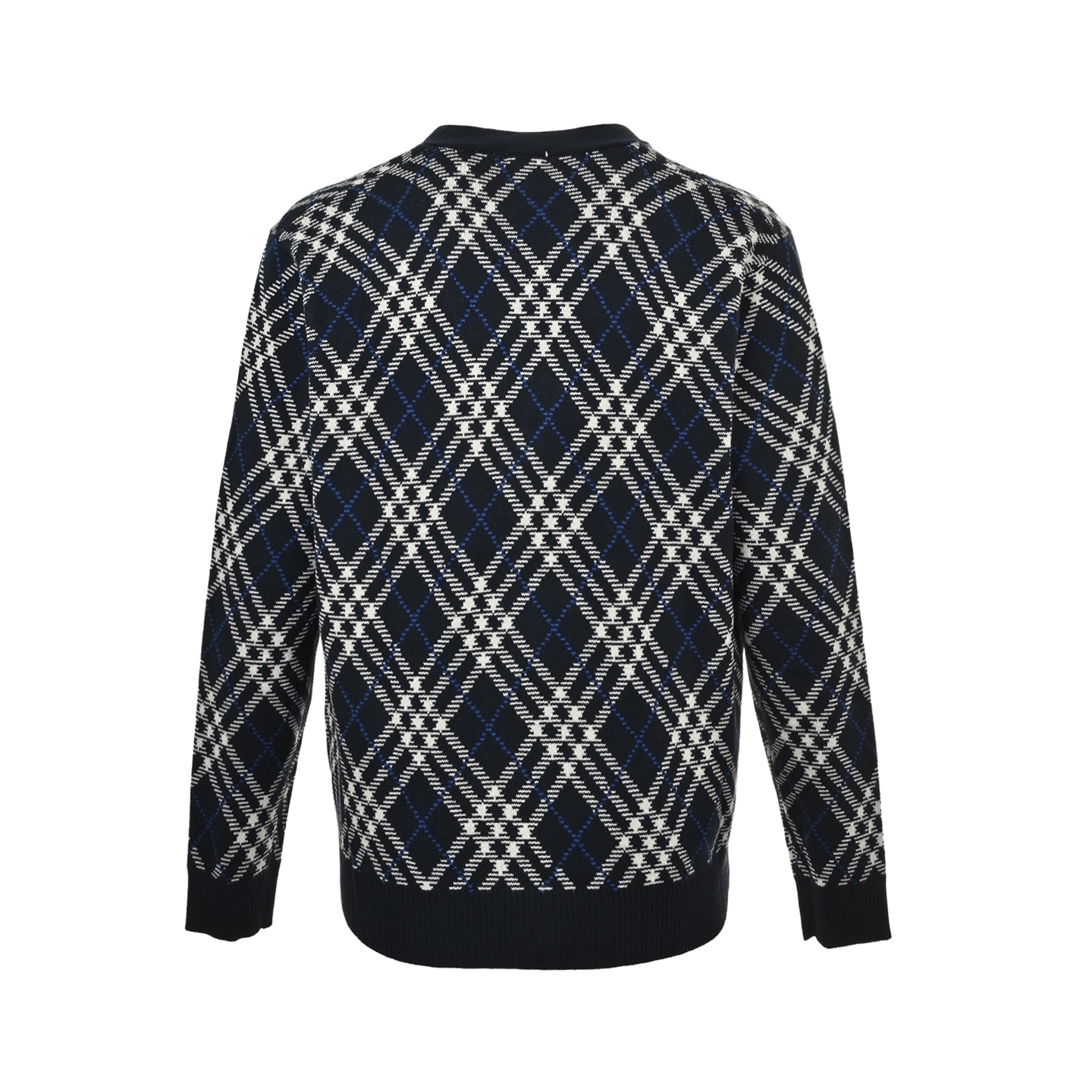 Burberry/巴宝莉 菱形斜格纹针织开衫毛衣