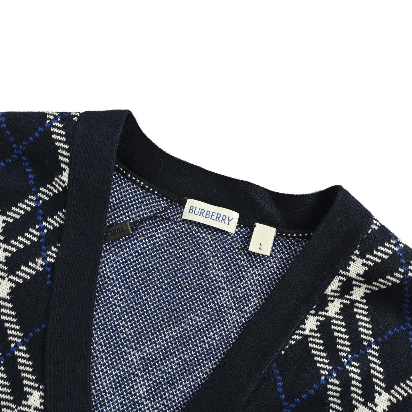 Burberry/巴宝莉 菱形斜格纹针织开衫毛衣