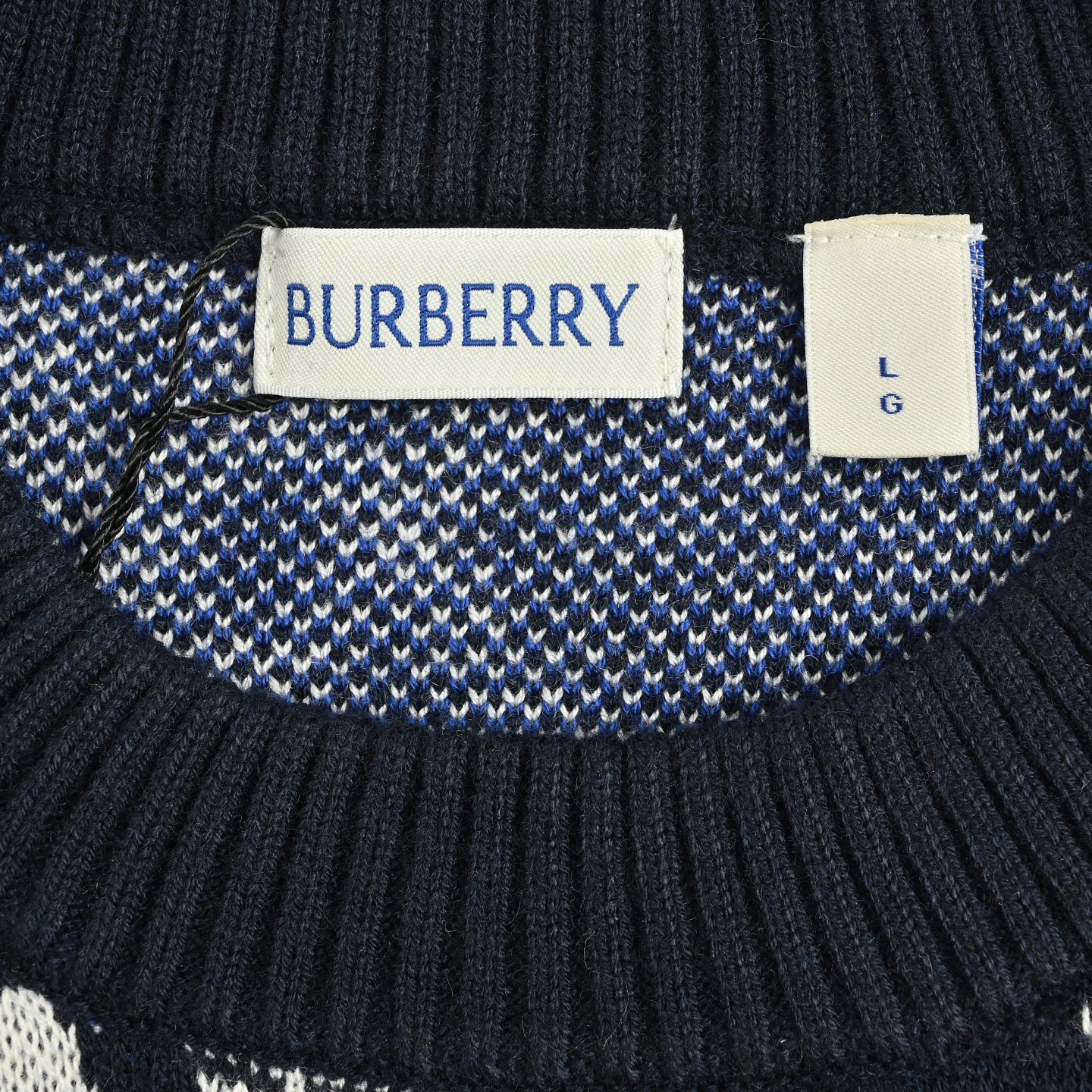 Burberry/巴宝莉 菱形斜格纹针织圆领毛衣