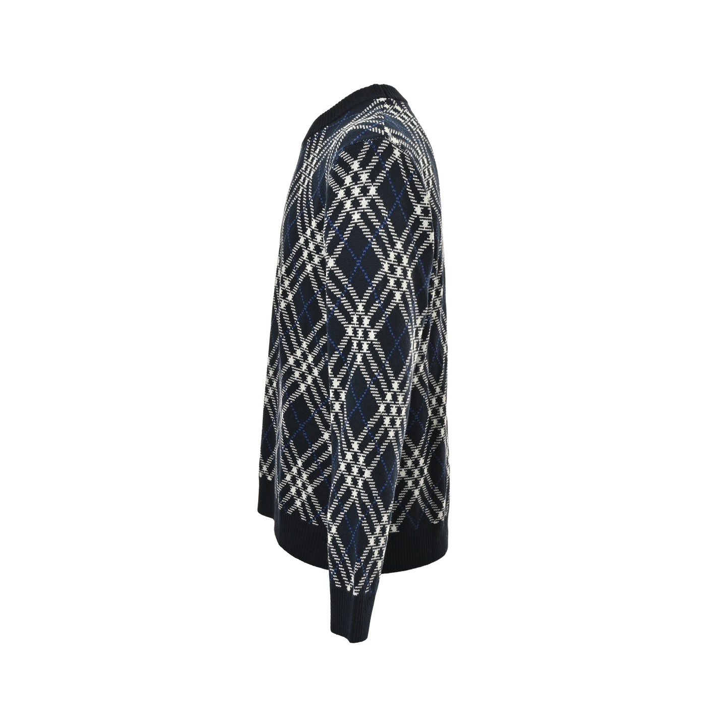 Burberry/巴宝莉 菱形斜格纹针织圆领毛衣