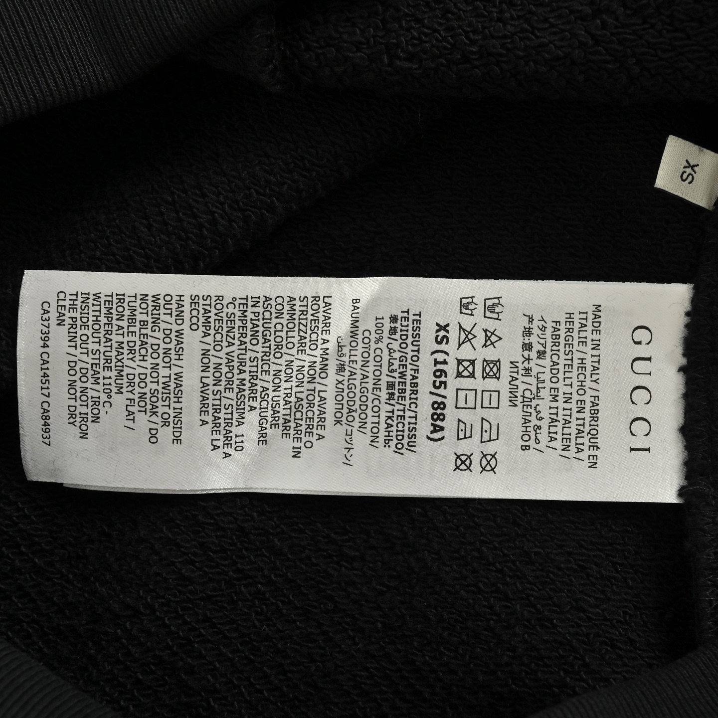 Gucci/古驰 经典方块logo做旧连帽卫衣