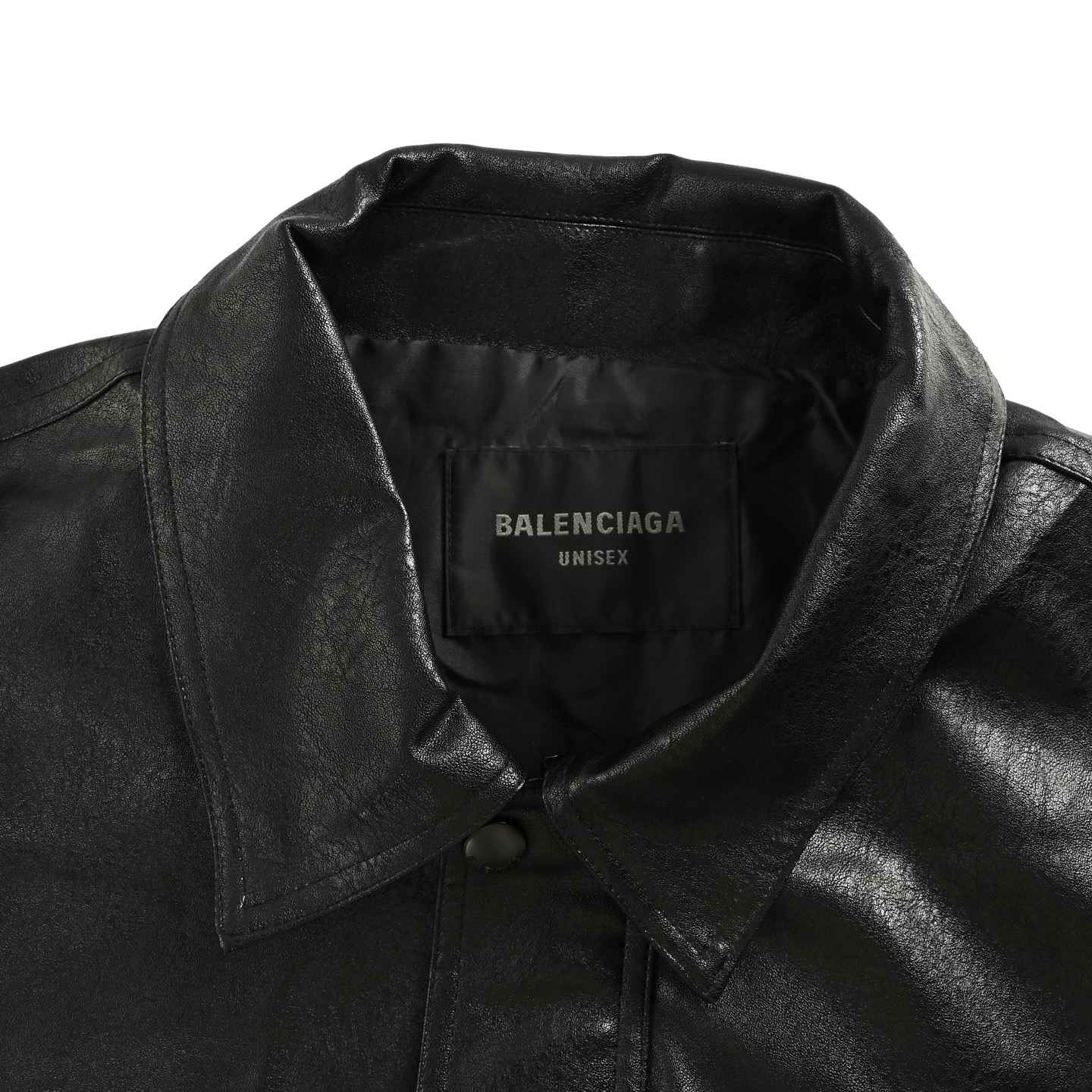 Balenciaga/巴黎世家 刺绣袖章皮革夹克外套