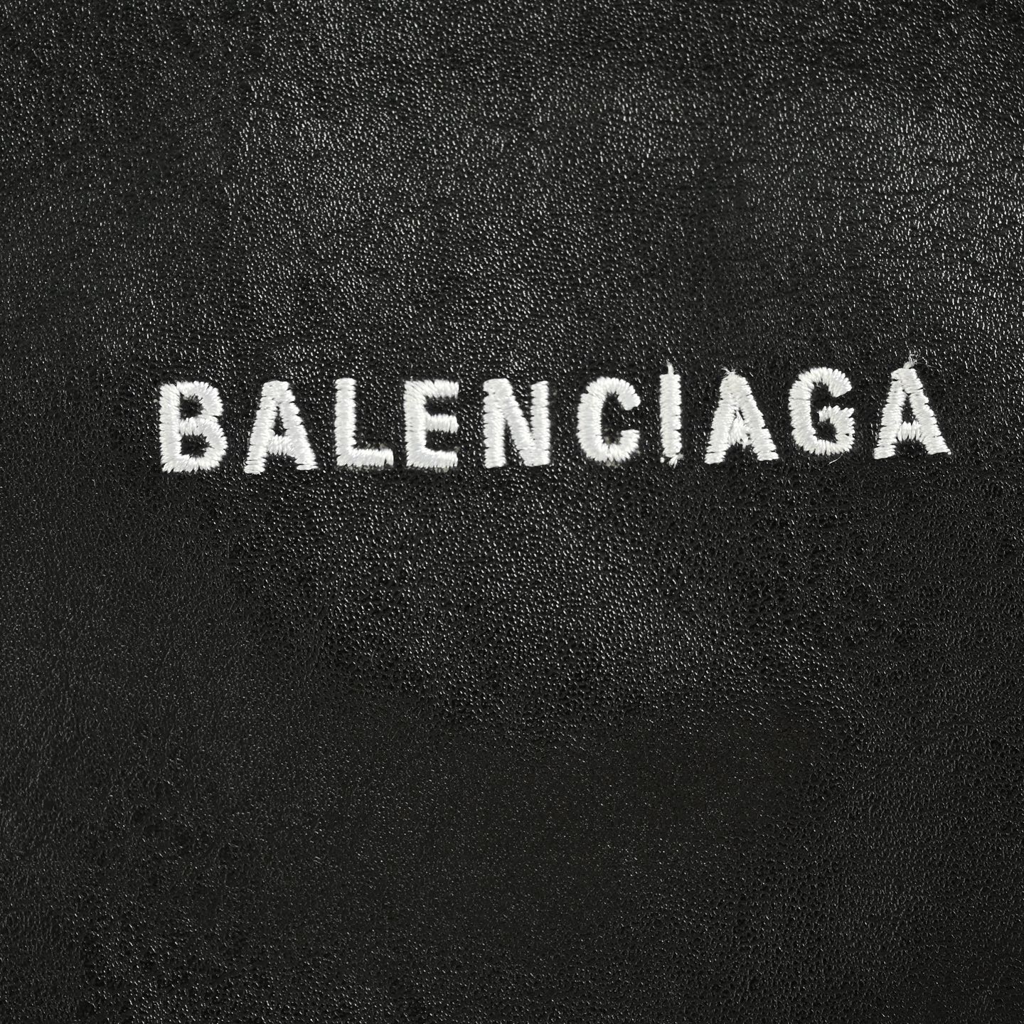 Balenciaga/巴黎世家 刺绣袖章皮革夹克外套