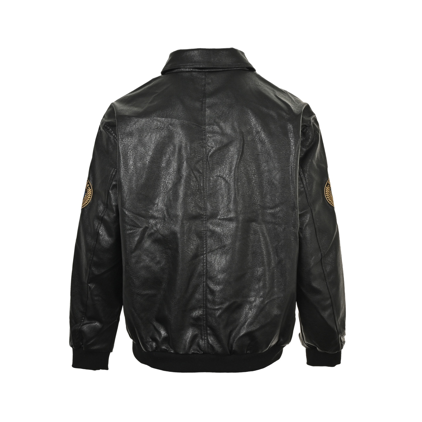 Balenciaga/巴黎世家 刺绣袖章皮革夹克外套