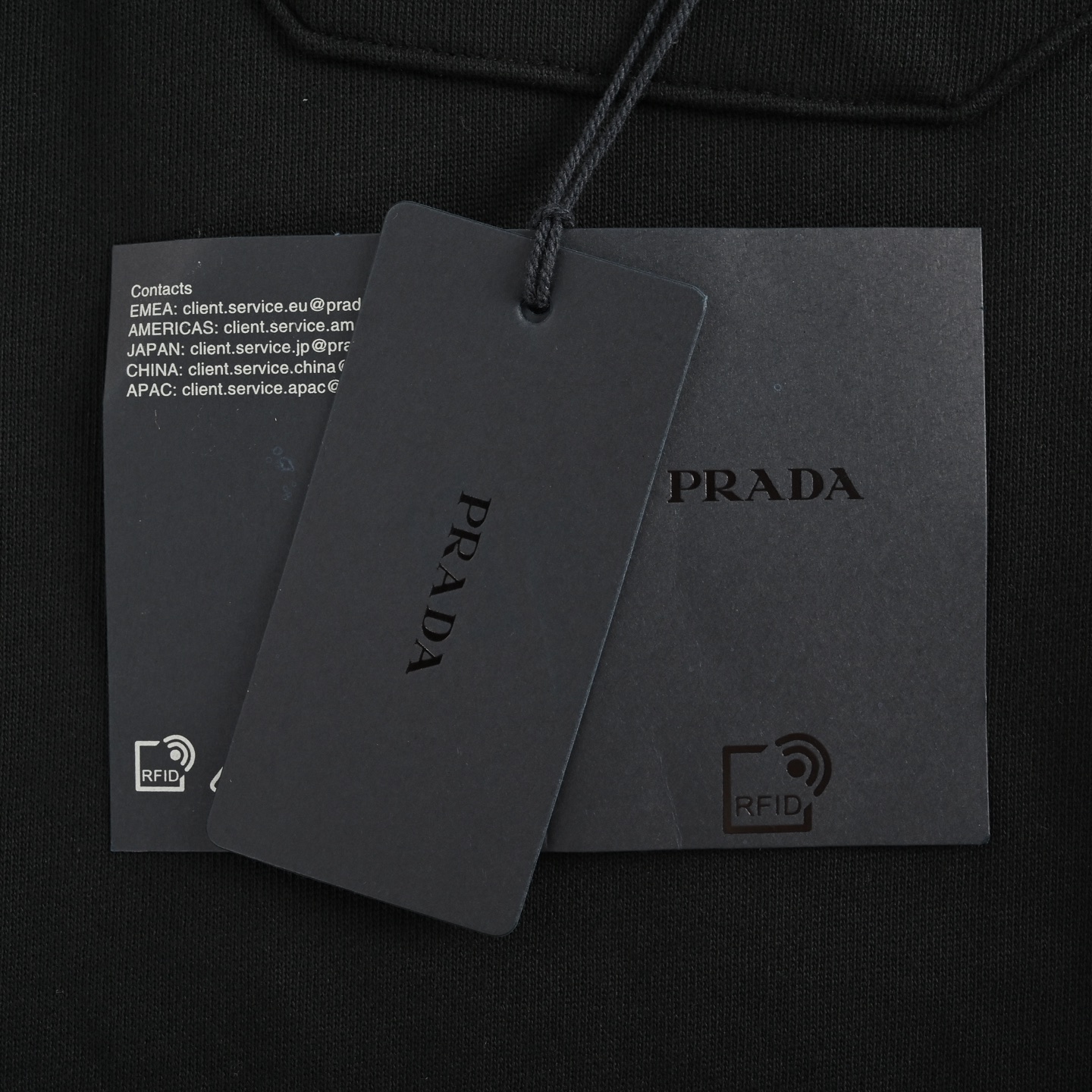 Prada/普拉达 25Fw 布标棉质抽绳直筒休闲长裤