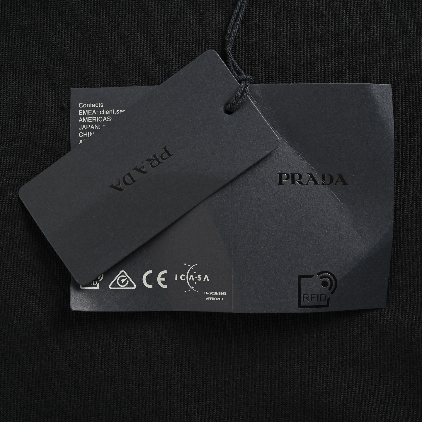 Prada/普拉达 25Fw布标半拉链翻领POLO卫衣