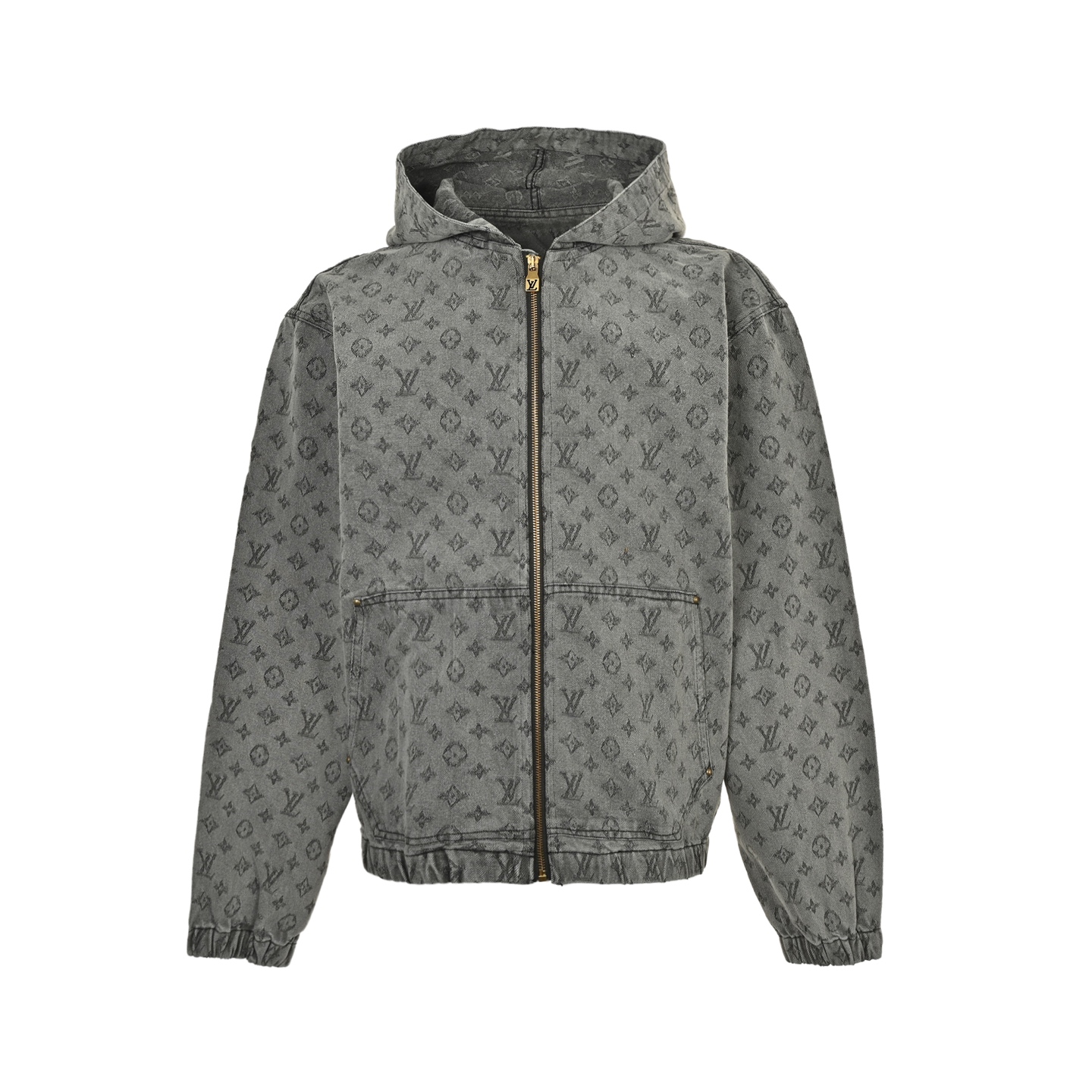 Louis/路易威登 25Fw 满印老花提花拉链连帽牛仔外套