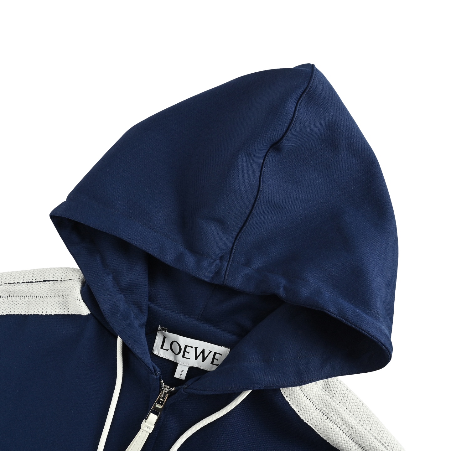 Loewe/罗意威 拼色织带刺绣连帽拉链外套