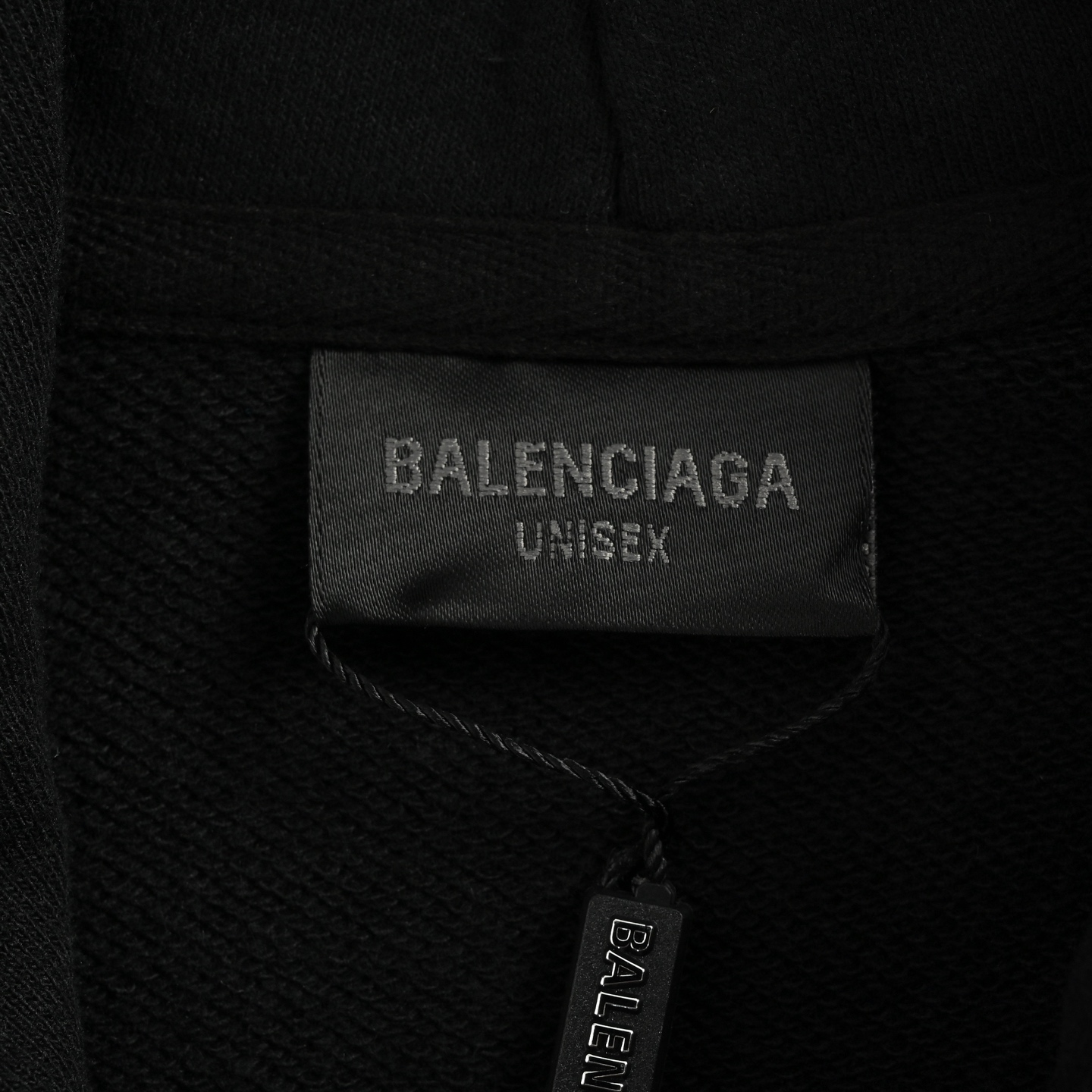 Balenciaga/巴黎世家 25Fw 立体胶带压胶水洗破洞连帽卫衣