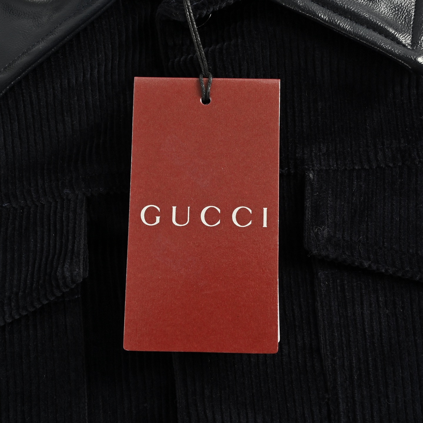 Gucci/古驰 刺绣皮领灯芯绒外套