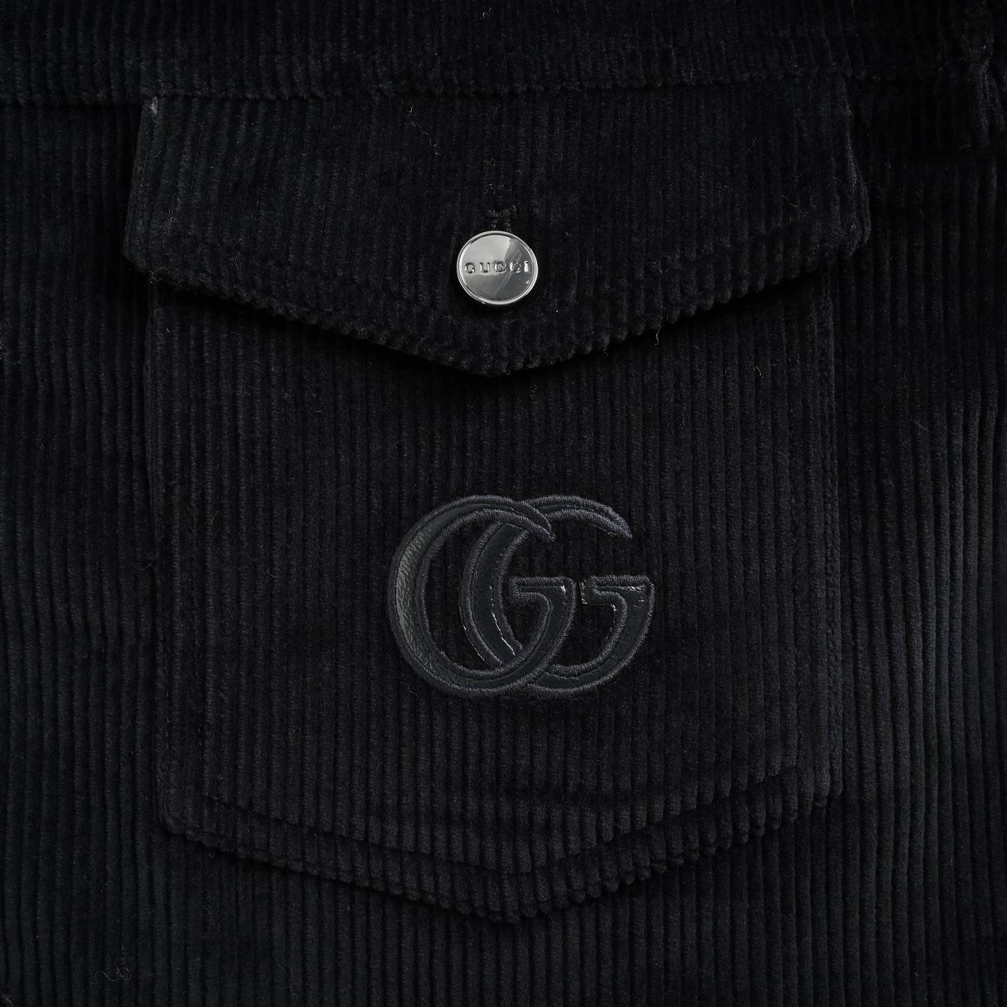 Gucci/古驰 刺绣皮领灯芯绒外套