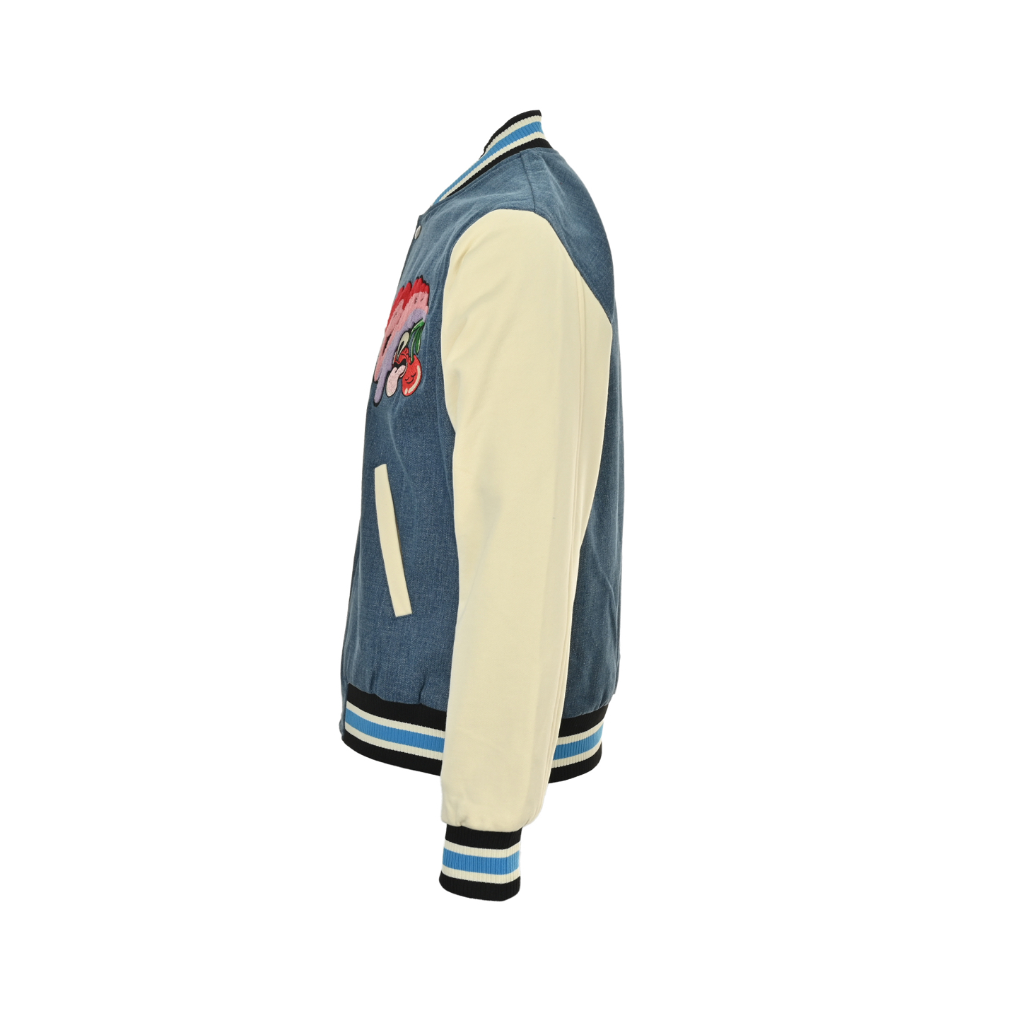 Gucci/古驰 樱桃刺绣牛仔拼接棒球服外套