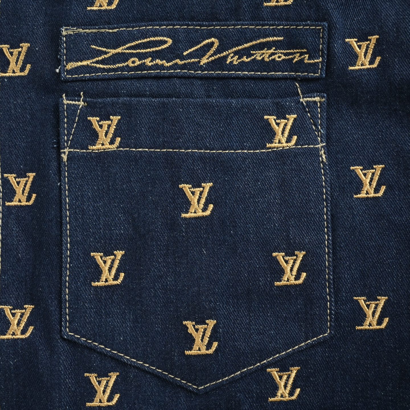 Louis Vuitton/路易威登 全刺绣牛仔棉服外套