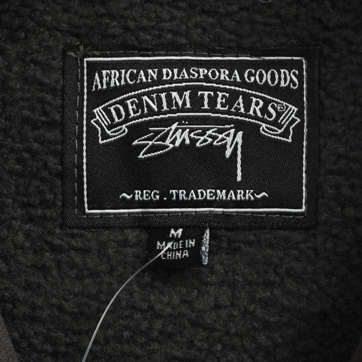 Stussy & Denim 胸前logo图案袋鼠口袋连帽卫衣