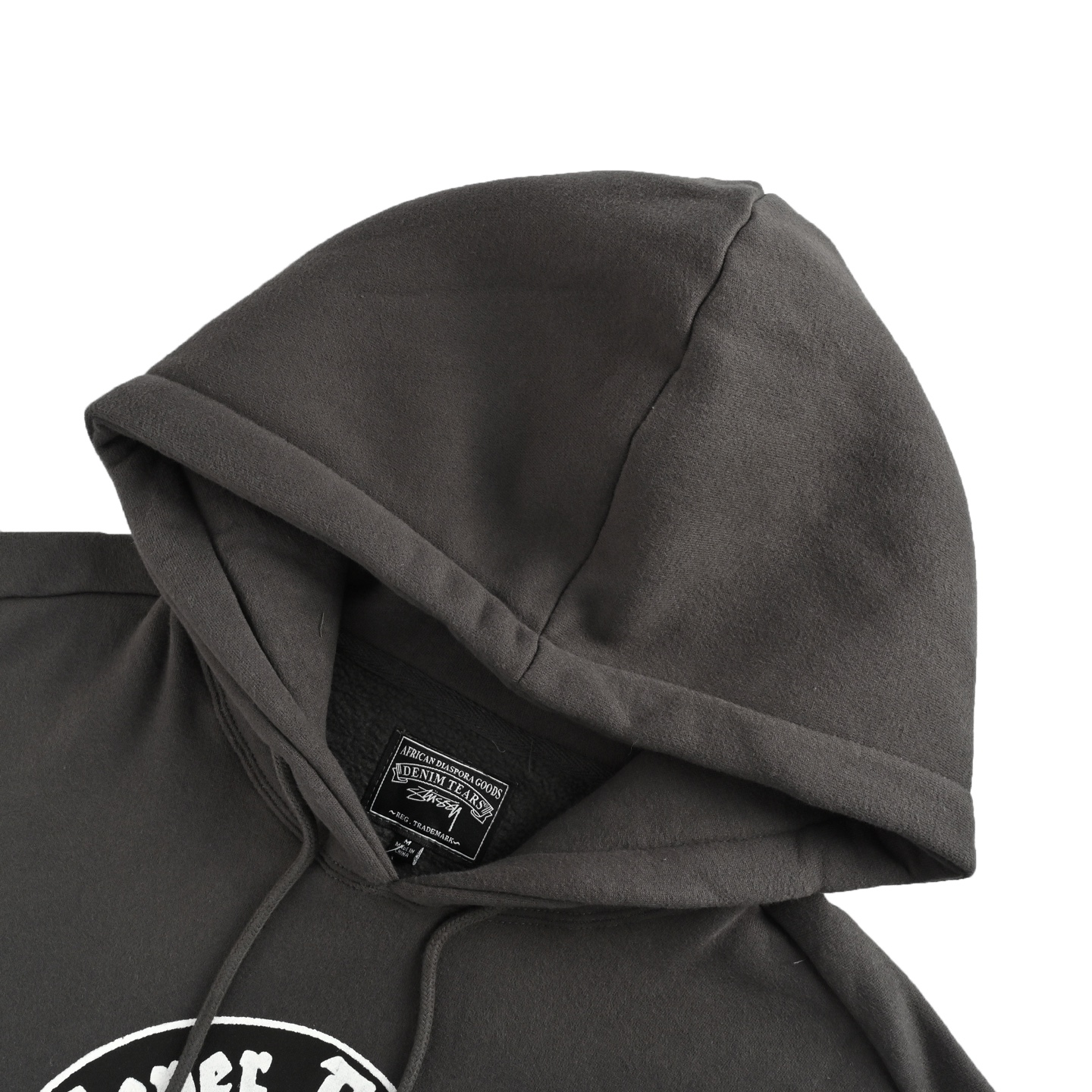 Stussy & Denim 胸前logo图案袋鼠口袋连帽卫衣