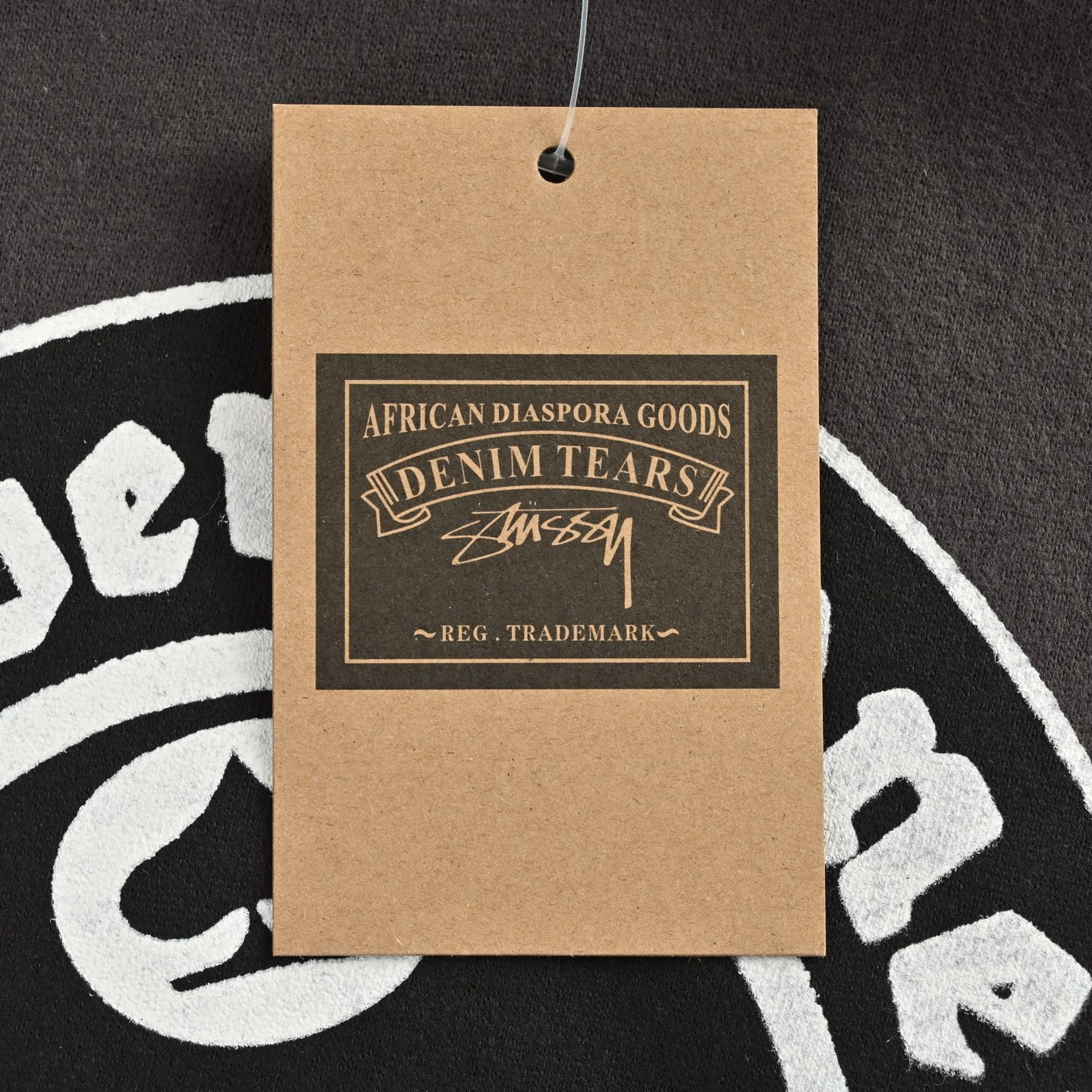 Stussy & Denim 胸前logo图案袋鼠口袋连帽卫衣