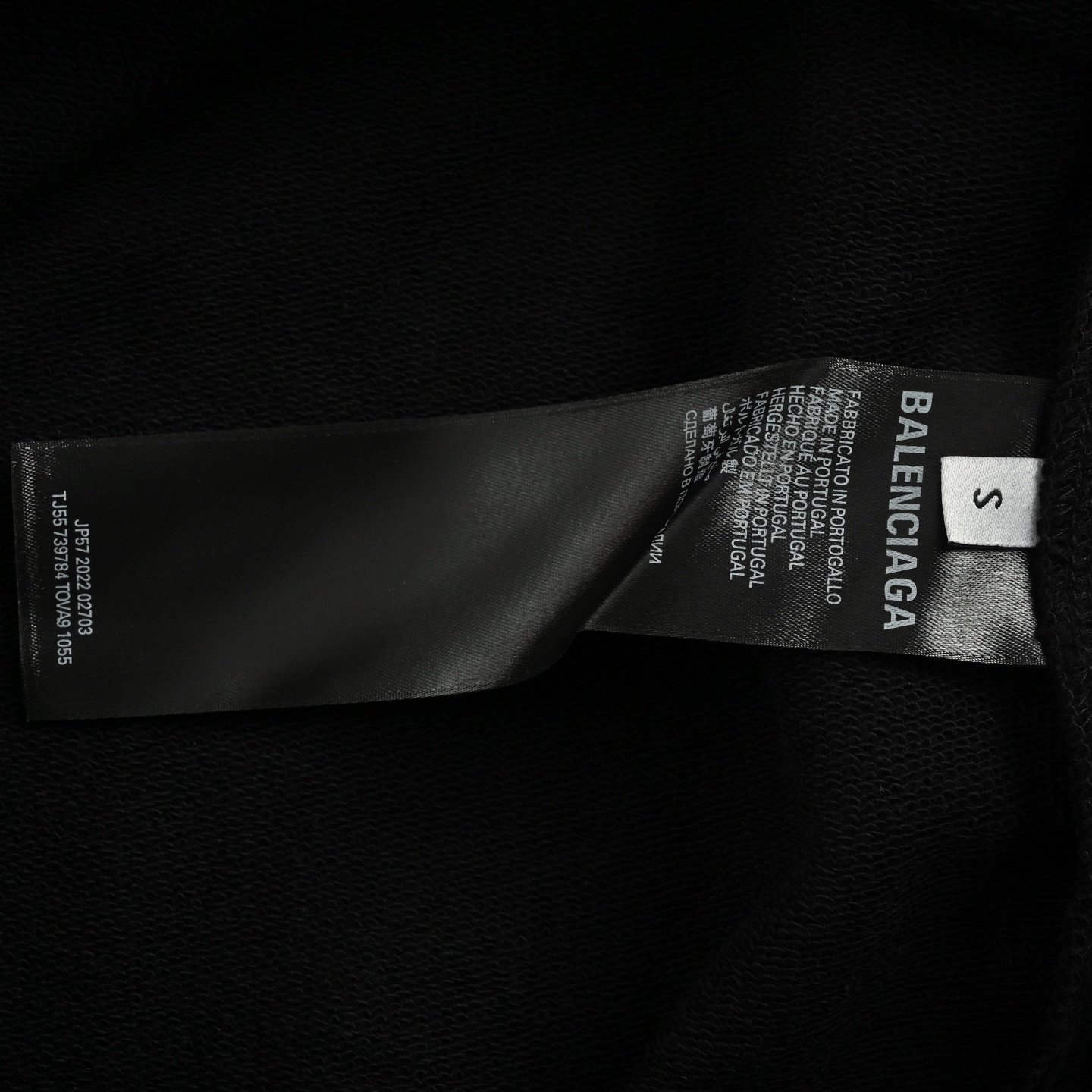 Balenciaga/巴黎世家 徽章印花做旧连帽卫衣