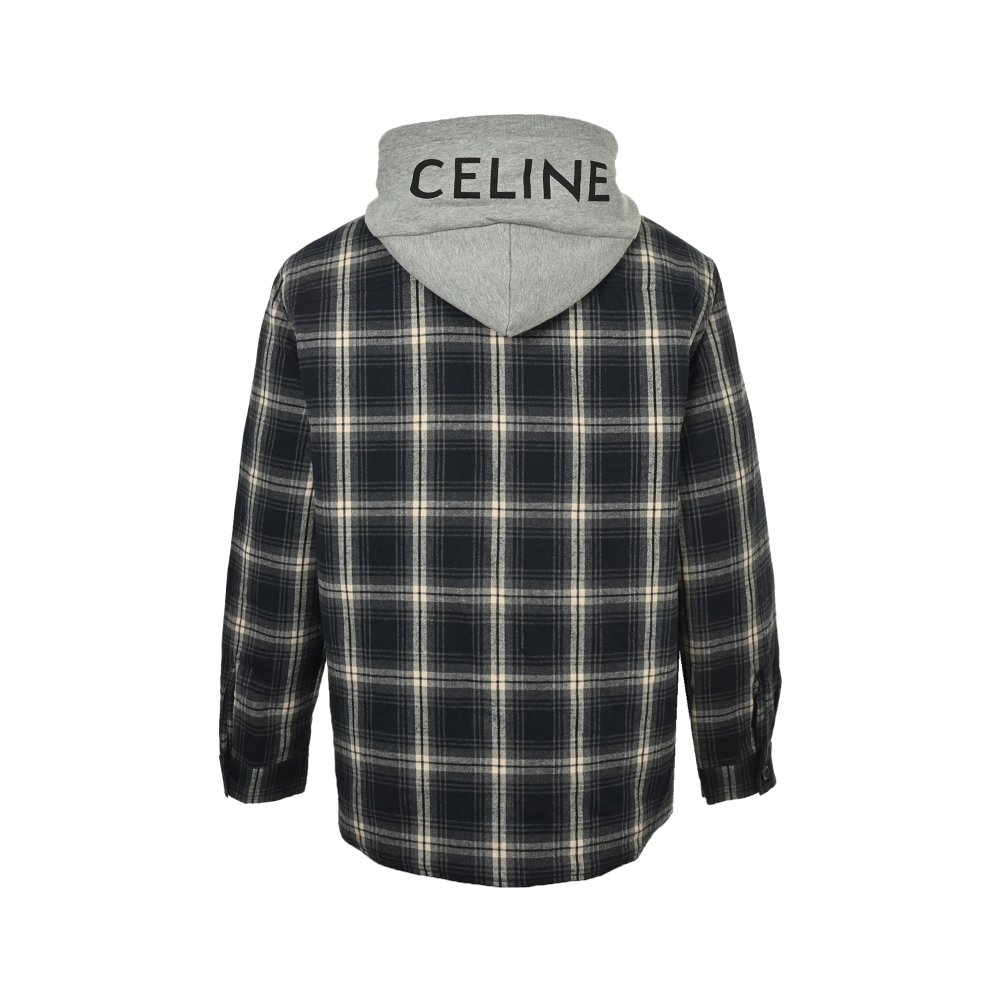 Celine/赛琳 格纹羊绒连帽外套