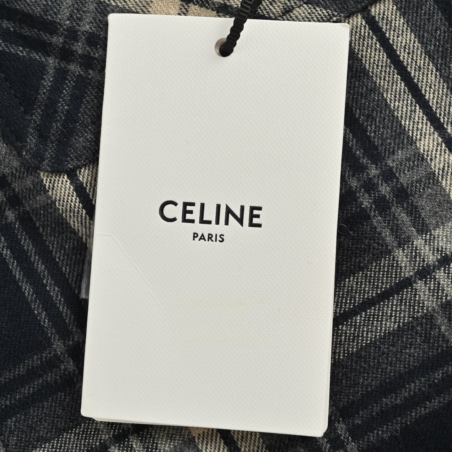 Celine/赛琳 格纹羊绒连帽外套
