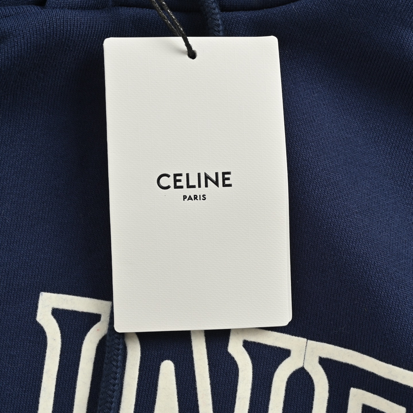 Celine/赛琳 拼接撞色字母logo印花连帽卫衣 宽松休闲的剪裁
