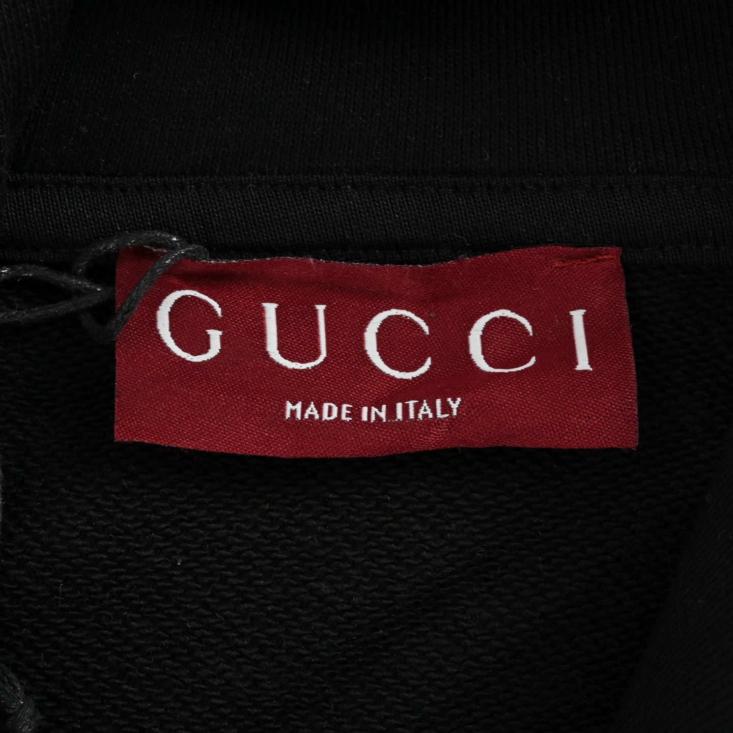 Gucci/古驰 25Fw 简约双G刺绣连帽卫衣黑色