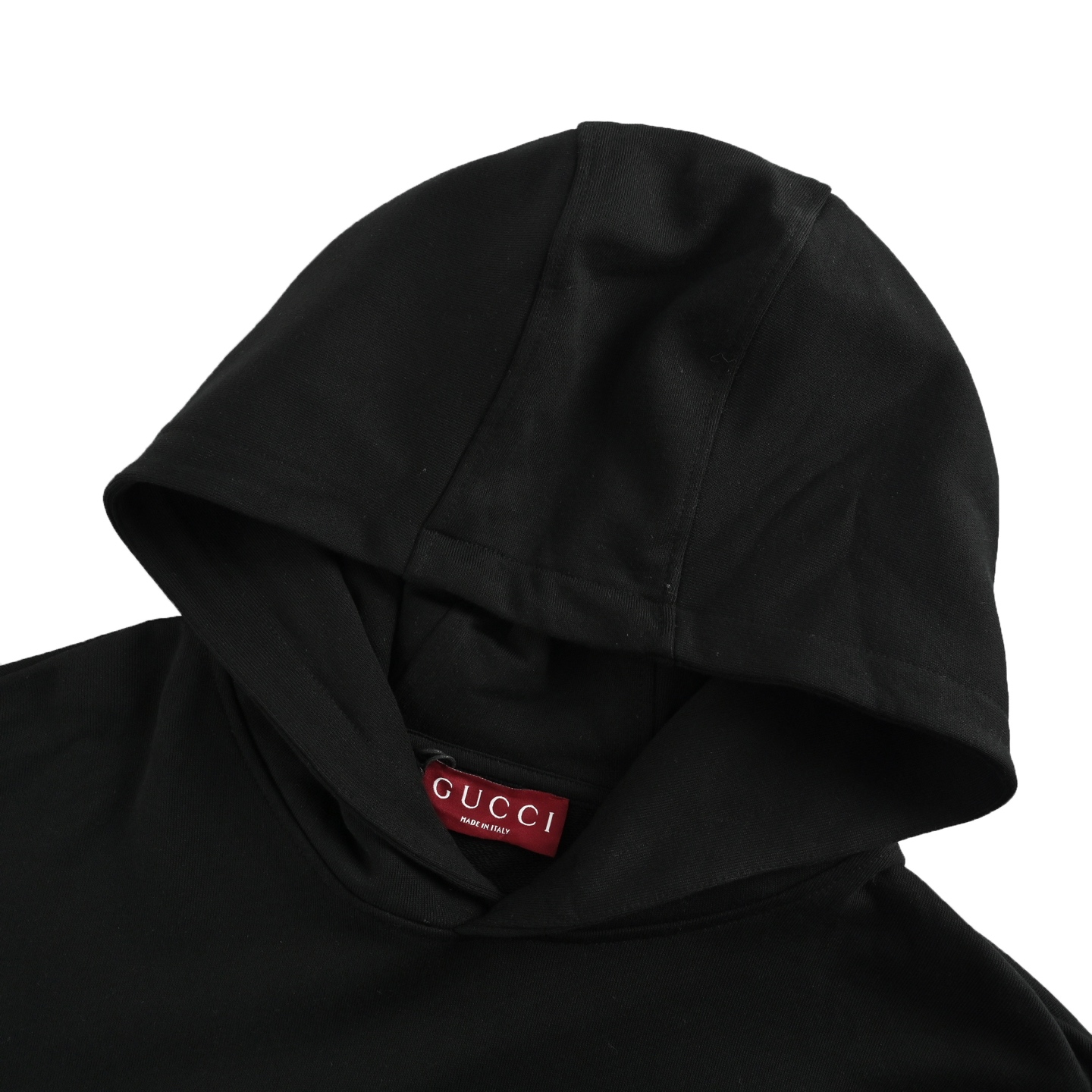 Gucci/古驰 25Fw 简约双G刺绣连帽卫衣黑色