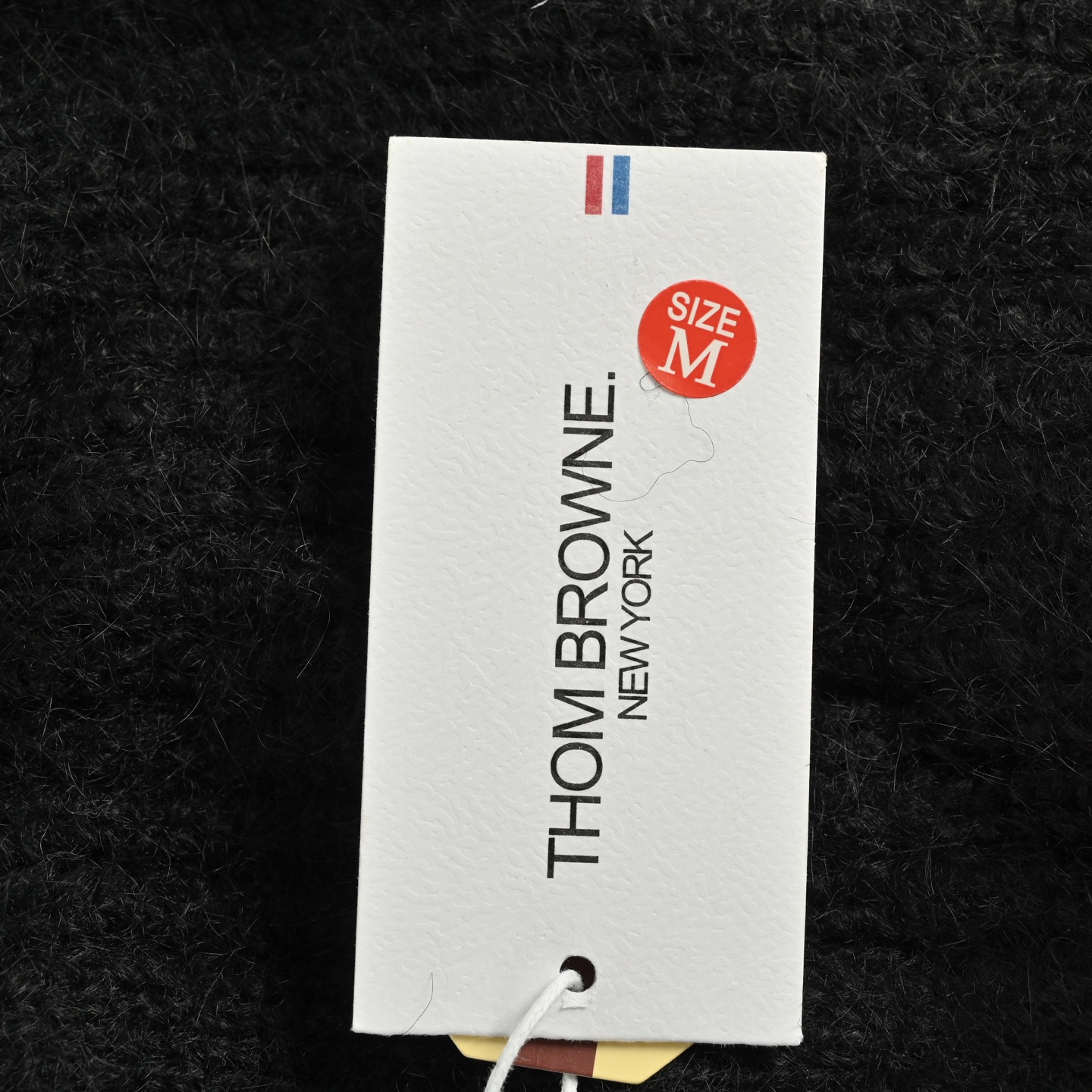 Thom Browne/汤姆布朗 25Fw 香肠狗条纹开衫连帽毛衣 黑色 米色