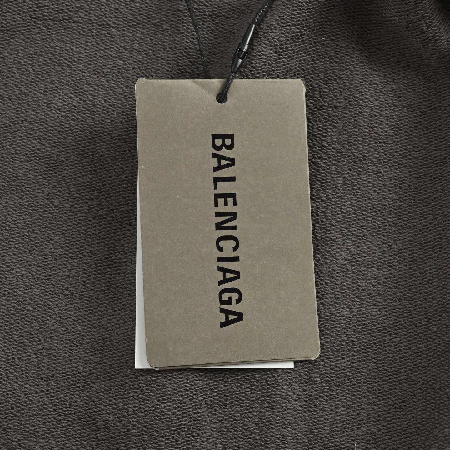 Balenciaga/巴黎世家 HUMAN BEING字母贴布连帽外套烟灰