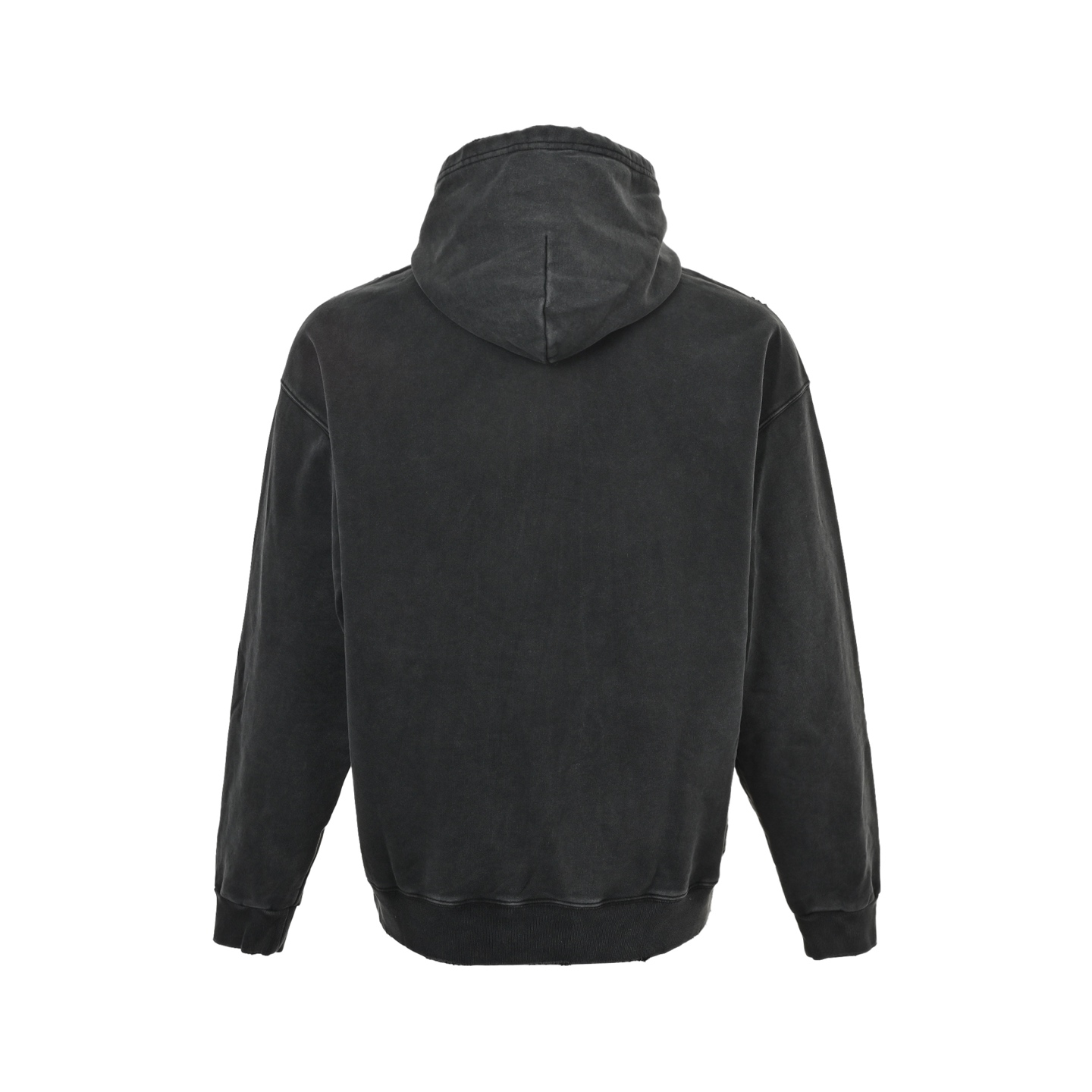 Balenciaga/巴黎世家 拼色字母印花水洗连帽卫衣洗水黑 花灰