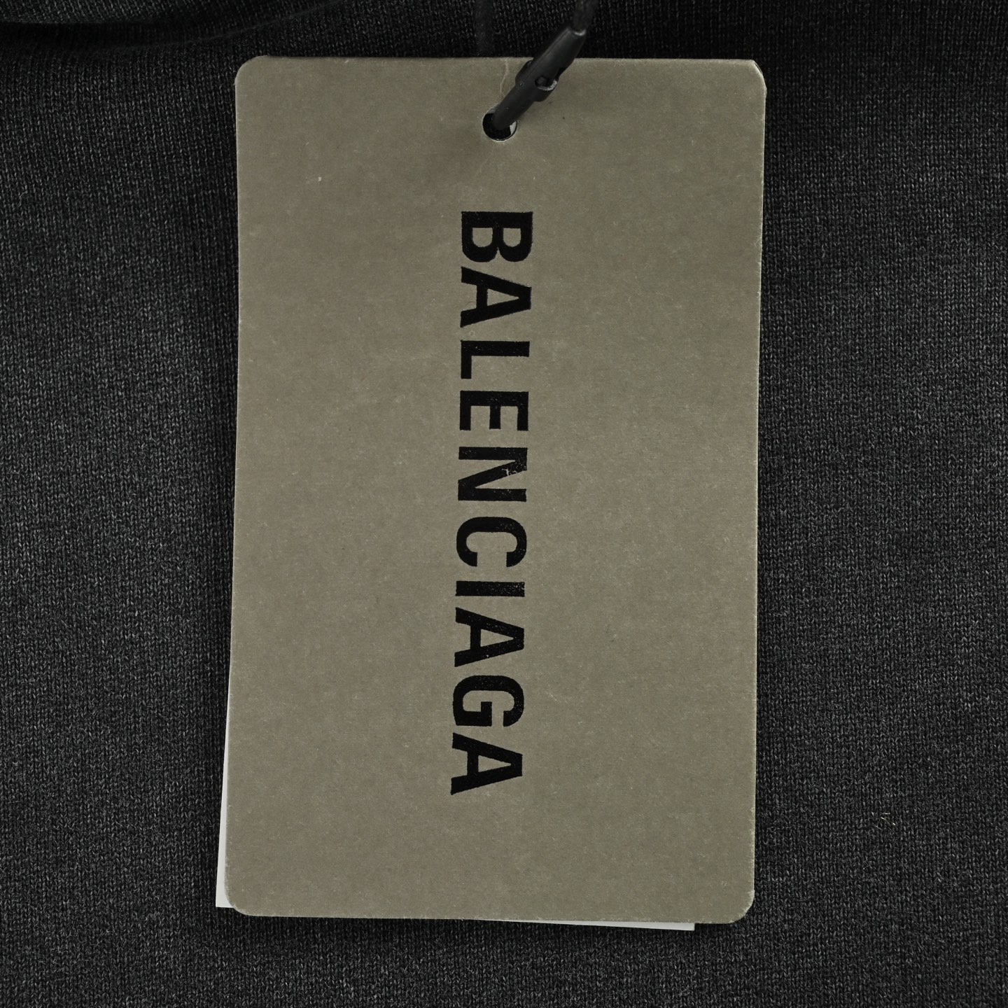 Balenciaga/巴黎世家 拼色字母印花水洗连帽卫衣洗水黑 花灰