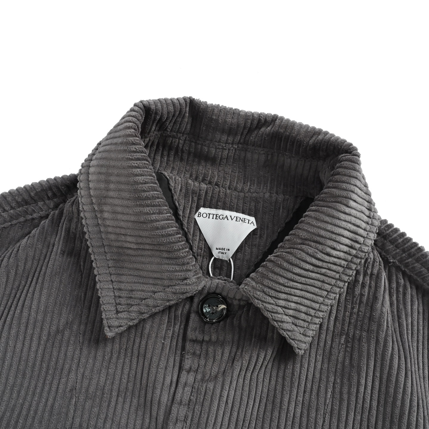Bottega Veneta/BV 25Fw 灰灯芯绒牛角扣衬衫外套