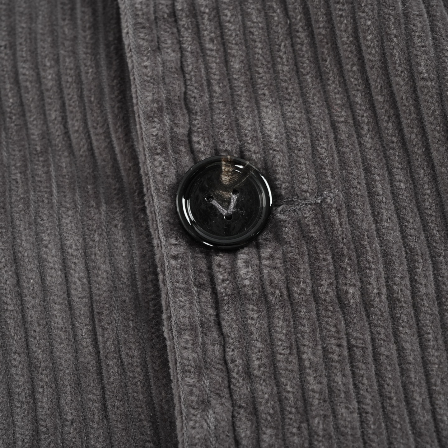 Bottega Veneta/BV 25Fw 灰灯芯绒牛角扣衬衫外套