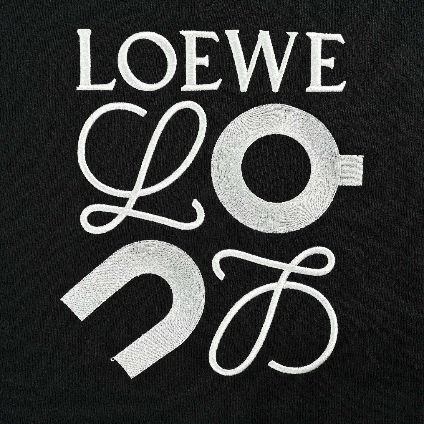 Loewe/罗意威 昂跑联名刺绣logo圆领卫衣 黑色 灰色