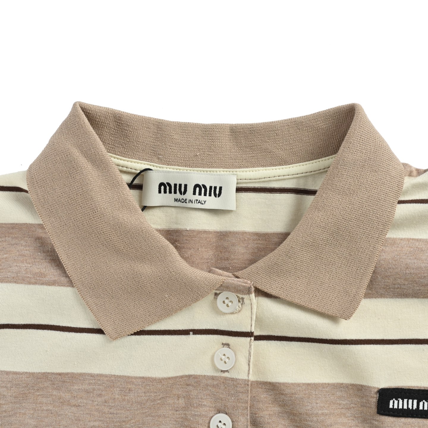 MIU MIU 25Fw MIU小标条纹POLO长袖