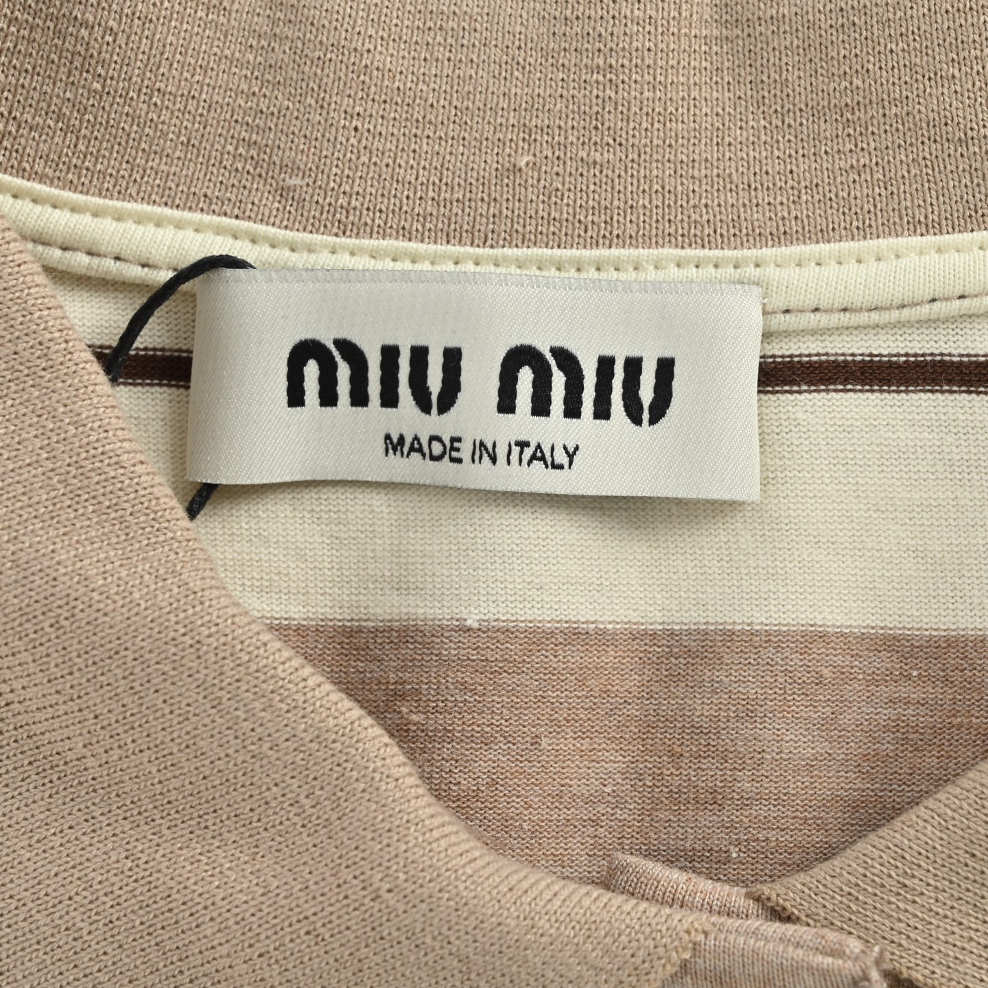 MIU MIU 25Fw MIU小标条纹POLO长袖