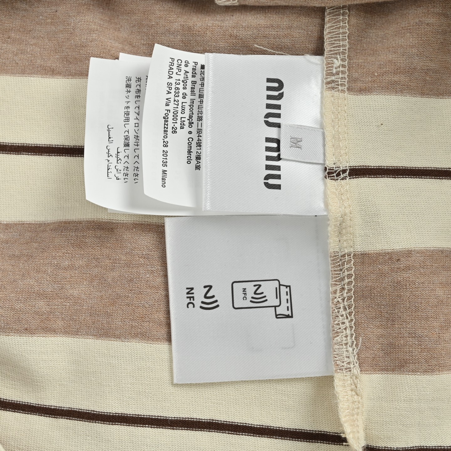 MIU MIU 25Fw MIU小标条纹POLO长袖