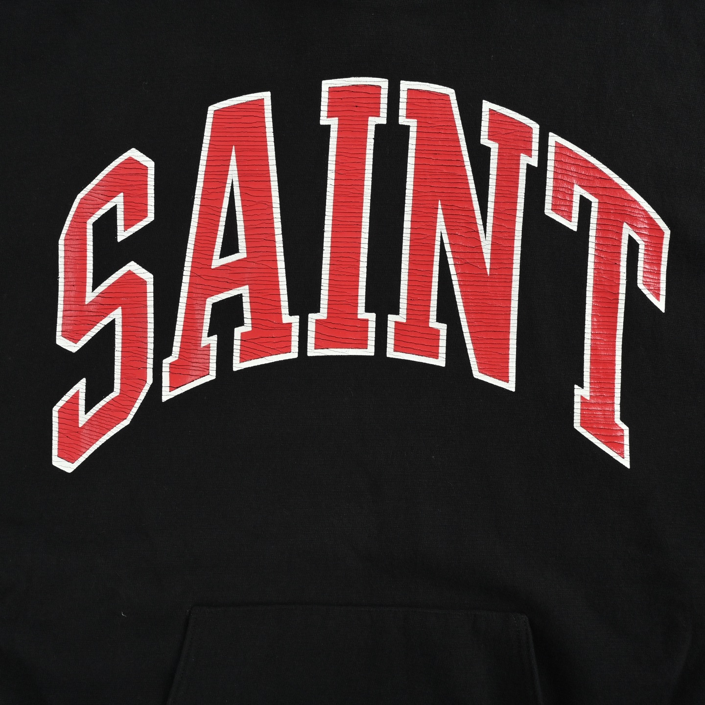 SAINT MICHAEL 24FW SAINT红字母印花连帽卫衣