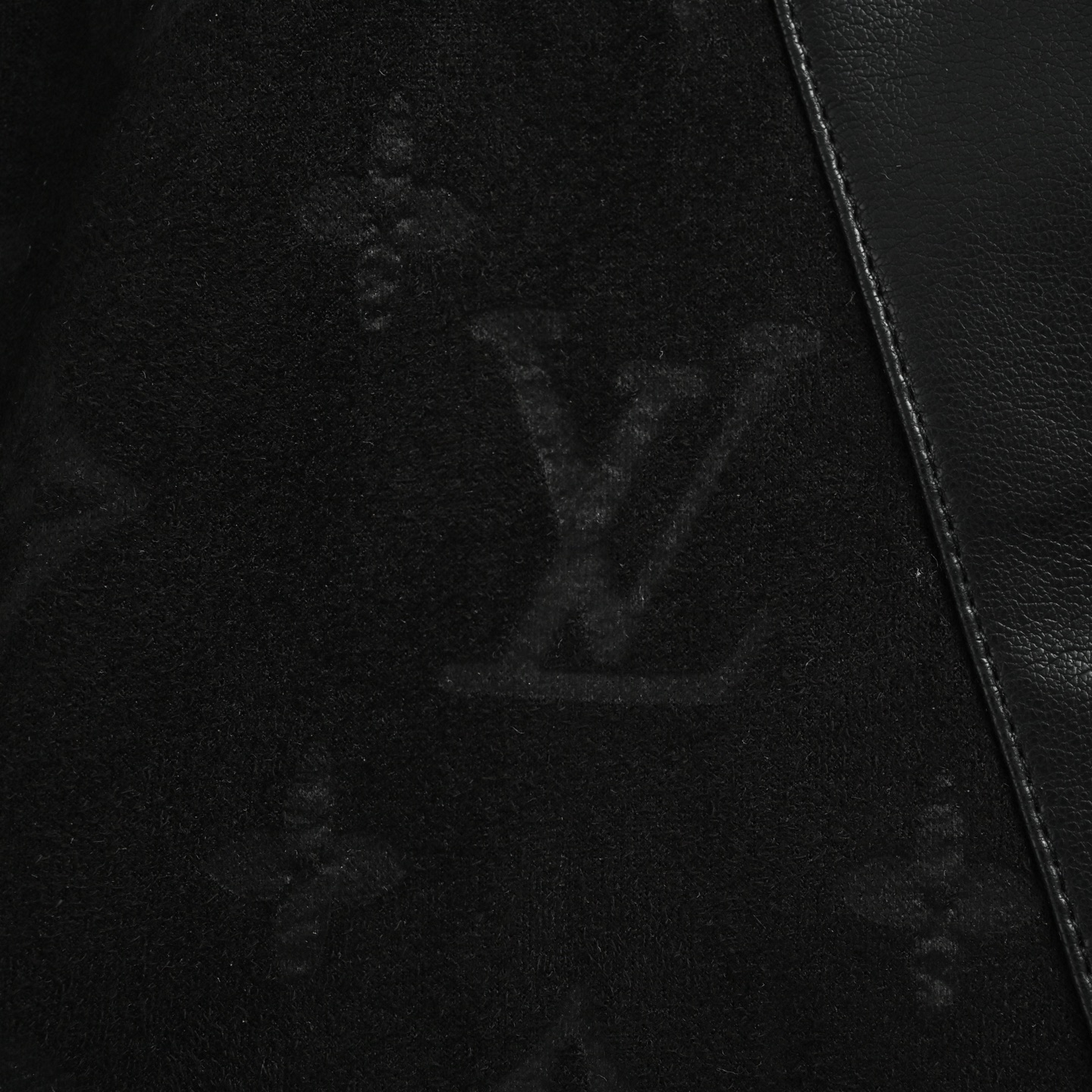 Louis Vuitton/路易威登 老花暗纹贴布拼皮皮衣外套