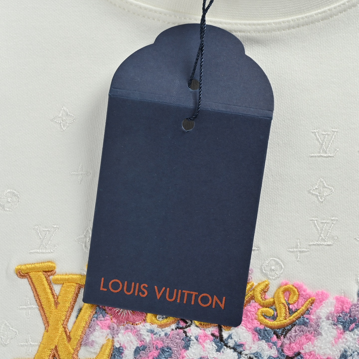 Louis Vuitton/路易威登 图案文化风景刺绣长袖T恤 黑色 白色