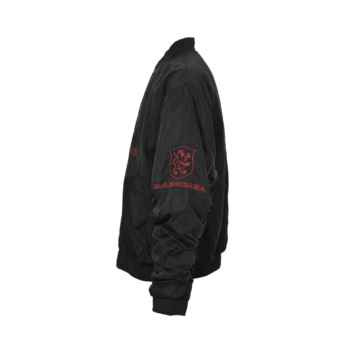 Balenciaga/巴黎世家 25Fw 红条曼联刺绣棒球飞行棉服夹克