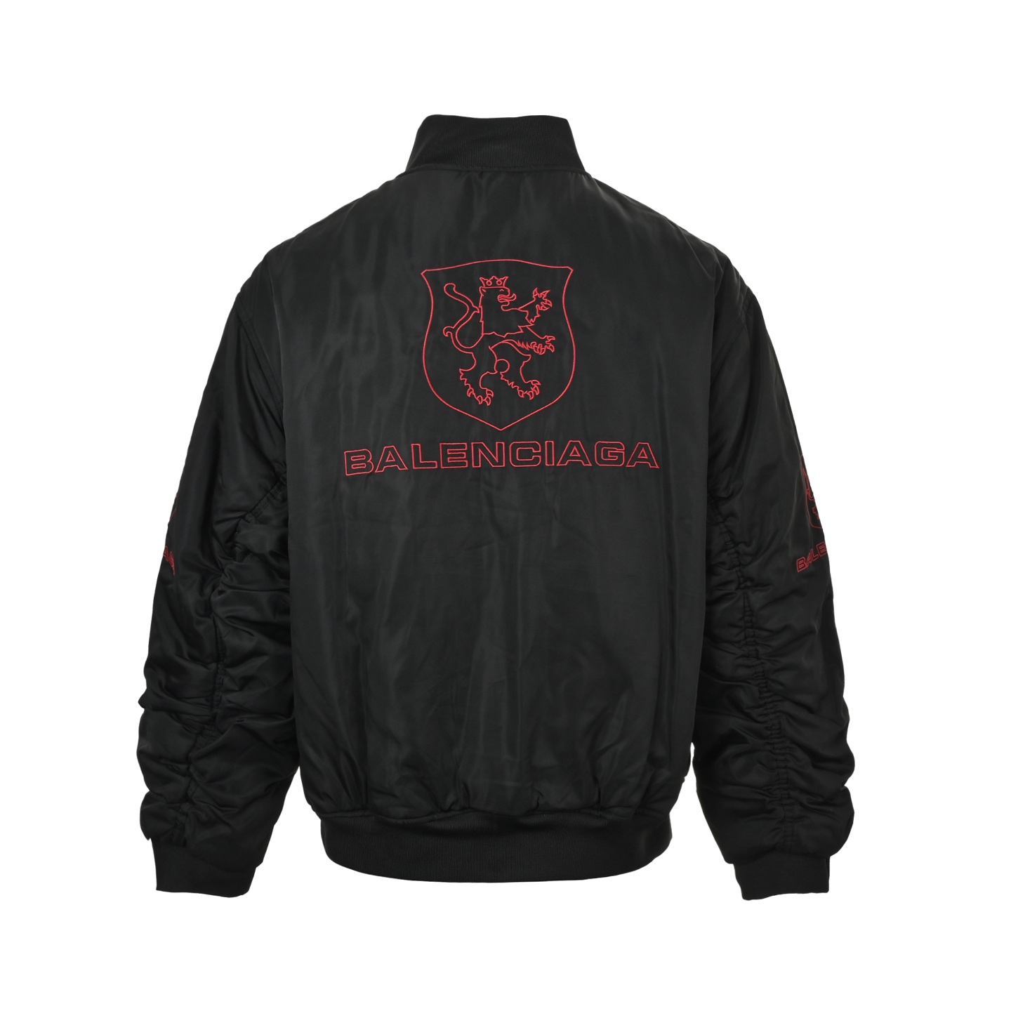 Balenciaga/巴黎世家 25Fw 红条曼联刺绣棒球飞行棉服夹克