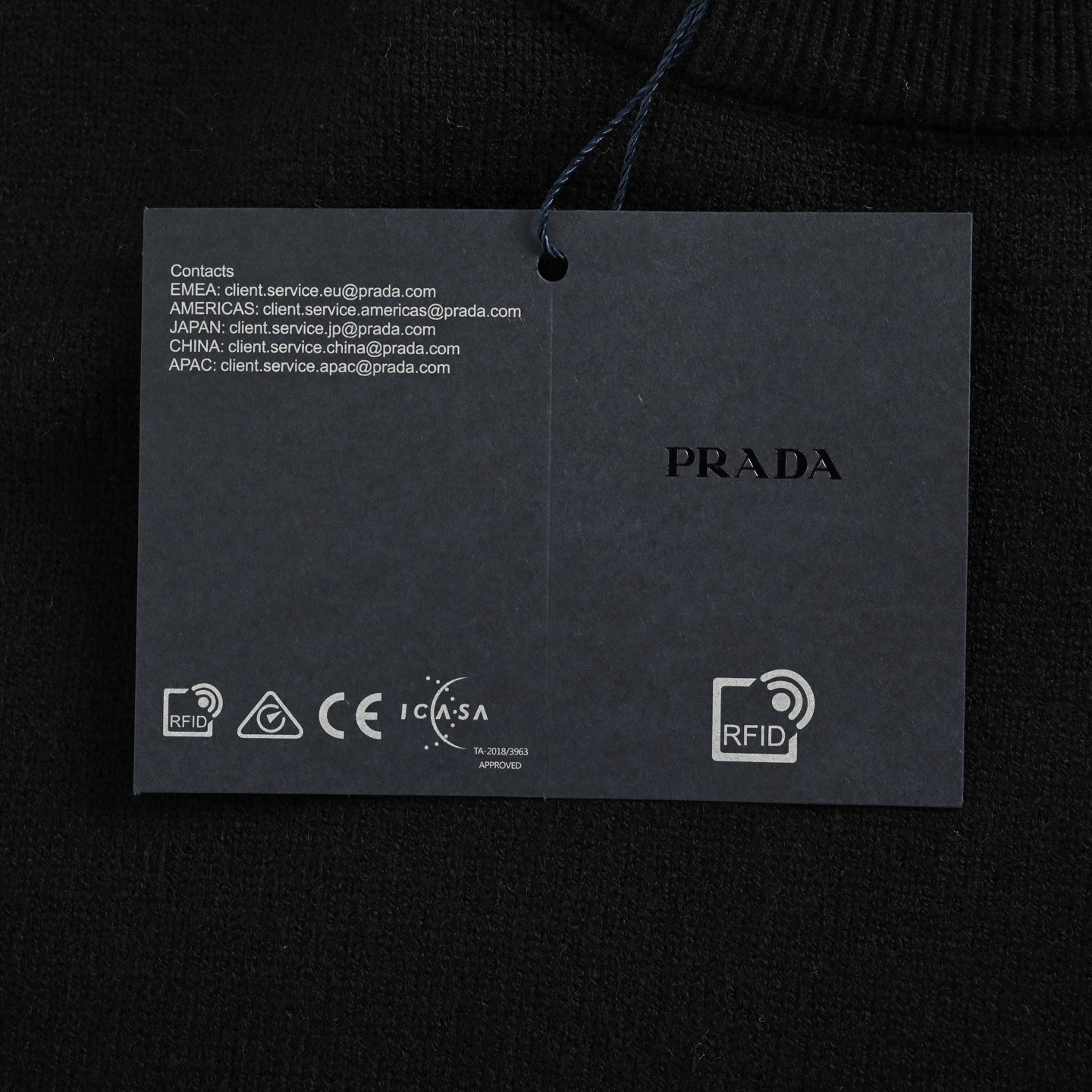 Prada/普拉达 25Fw 经典三角标圆领毛衣 经典针织条纹毛衣 定染纱线 零色差